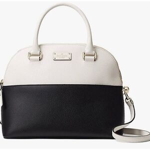 Kate Spade Two Tone Carli Crossbody Bag Satchel Purse Bag Black White Colorblock